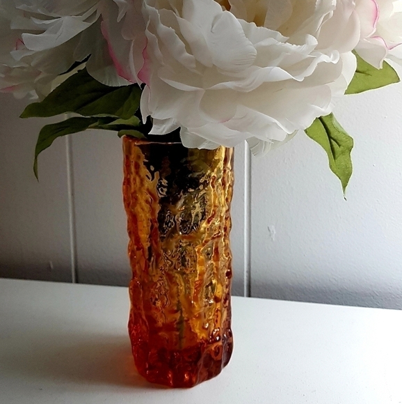 1970s Whitefriars Bark Vase in Gold FLC - Picture 6 of 8